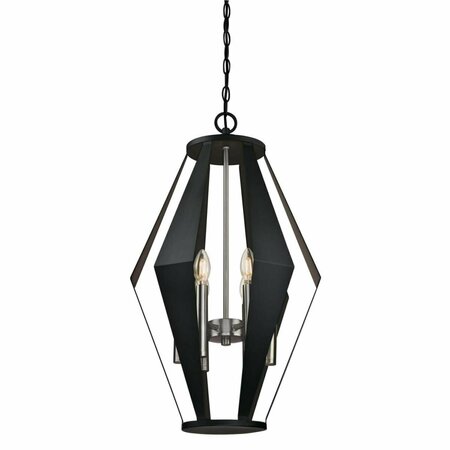 WESTINGHOUSE 6 Light Chandelier with Dark Pewter Accents - Matte Black 6367700